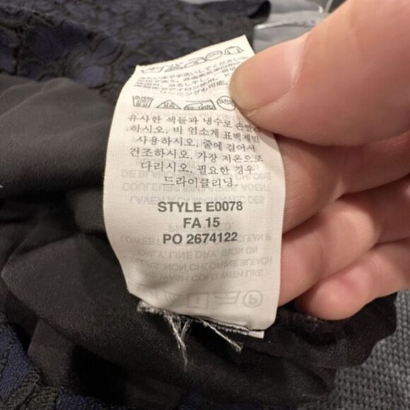 J.‎ Crew Navy & Black Lace V Neck Sheath Dress Size 4 Career Event Dress Up - Picture 15 of 15